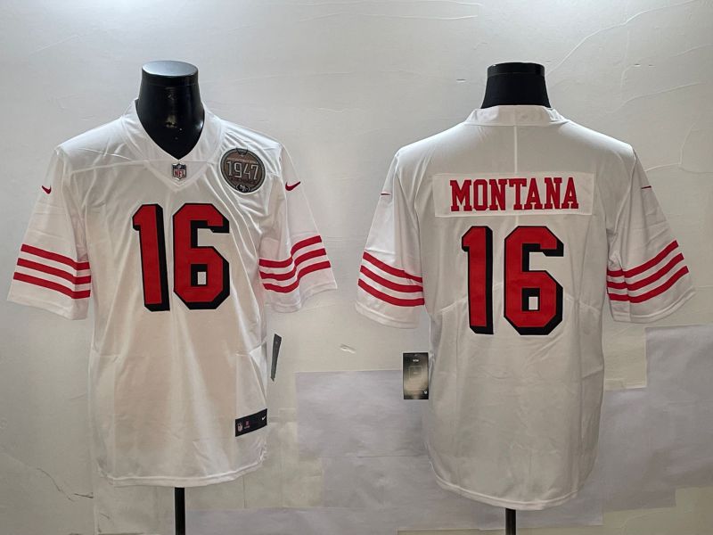 Men San Francisco 49ers #16 Montana White Throwback 2024 Nike Limited NFL Jersey style 01041->san francisco 49ers->NFL Jersey